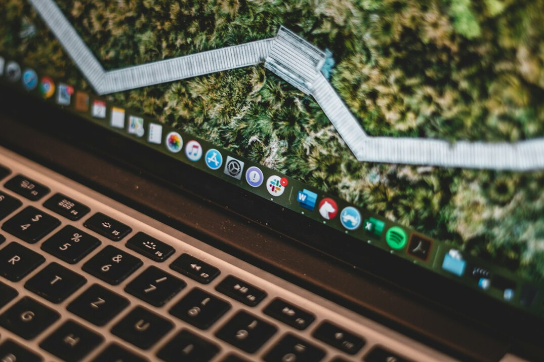 green digital files on computer
