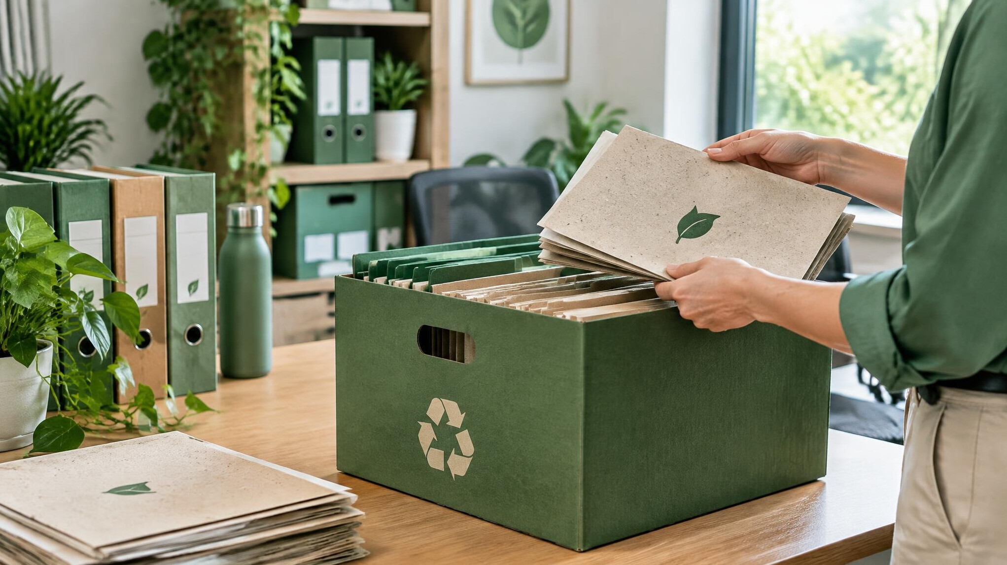 sustainable files in green office