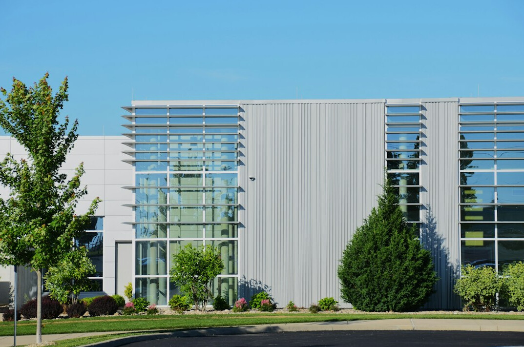 modern green corporate building